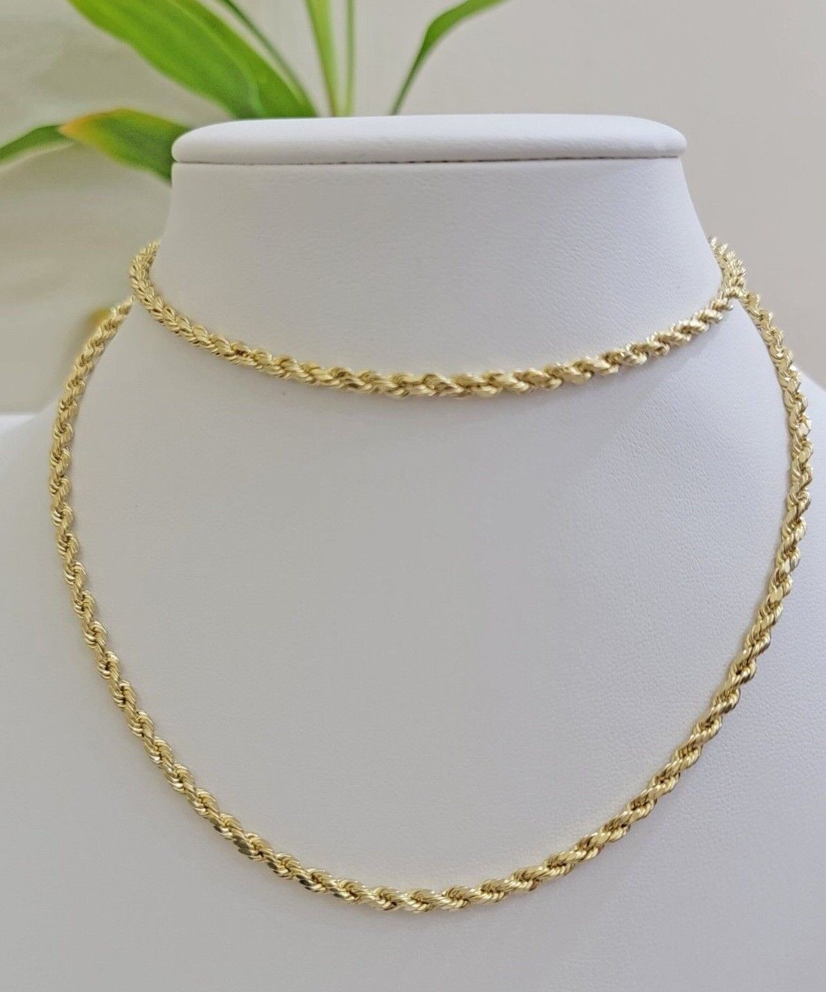 Real 10k Gold Rope Chain Cross SET 3mm 18 - 30" Inch Necklace Jesus Charm Pendant - Reva Jeweler