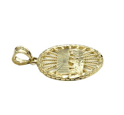 Real 10k Gold Rope Chain Last Supper Pendant Set, 28 Inch 3mm necklace & Charm - Reva Jeweler