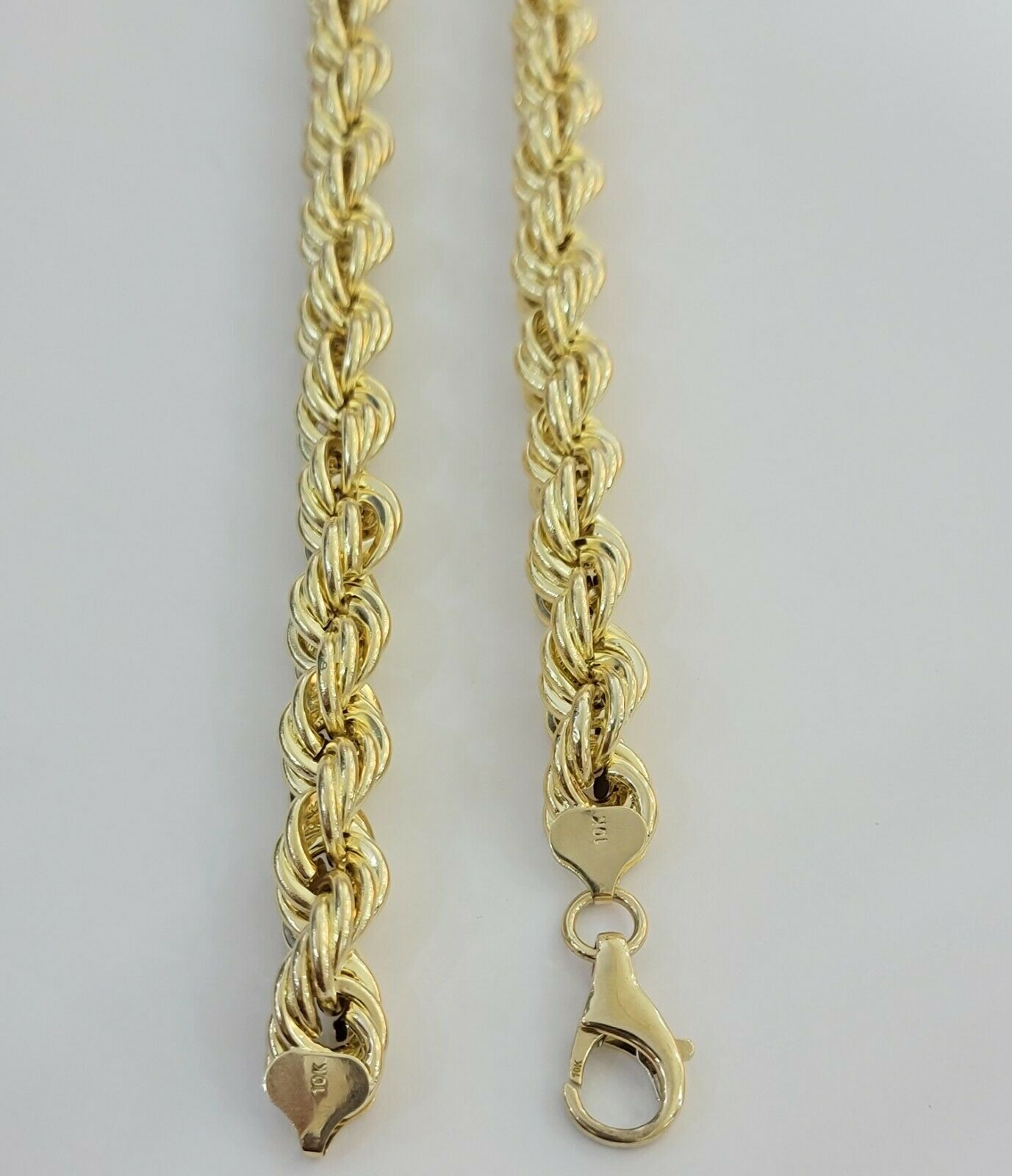 REAL 10k Gold Rope Chain Mens Necklace 12mm 22" 24" 26" 28" 30" 10kt Yellow Gold - Reva Jeweler