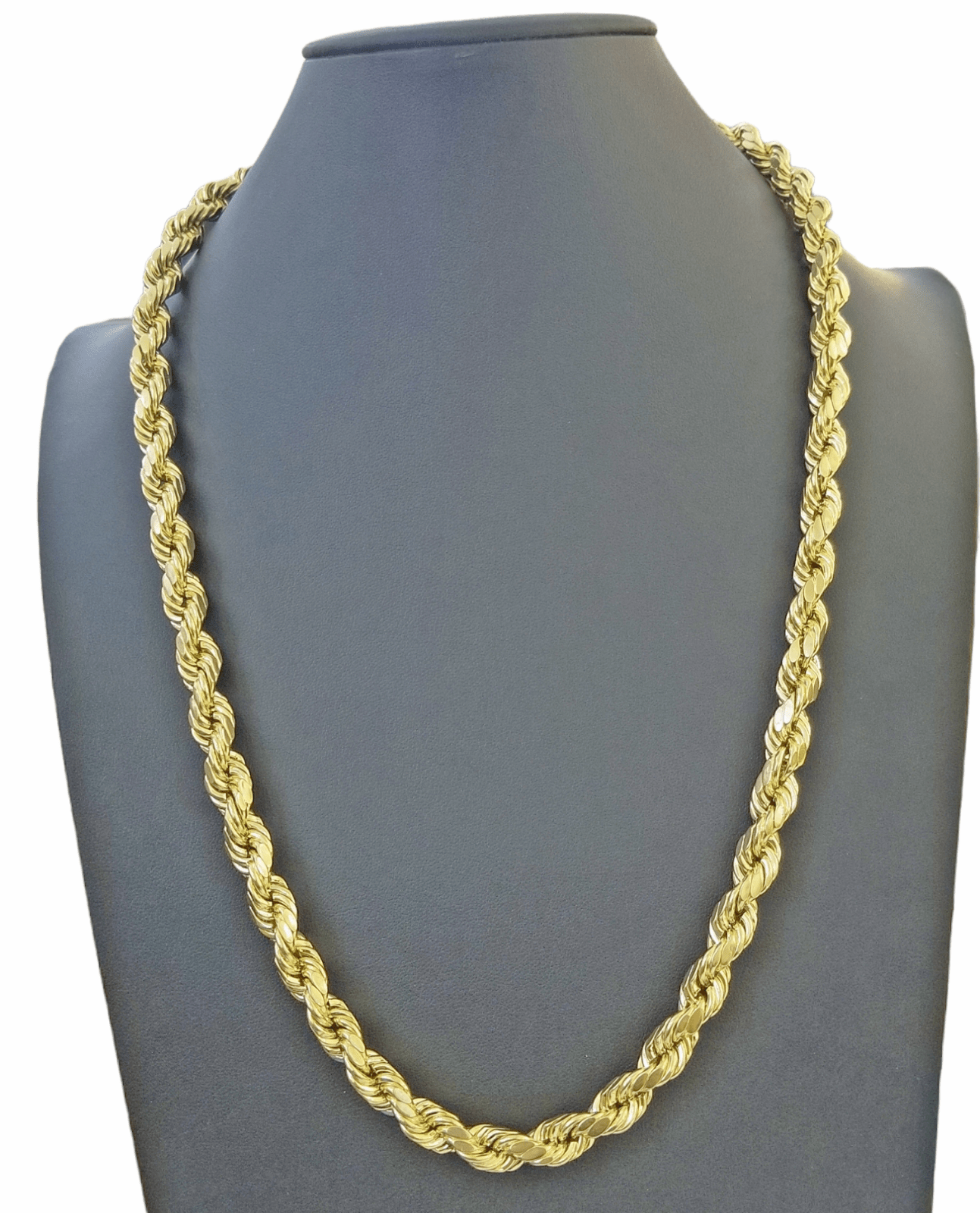 Real 10k Gold Rope Chain Necklace 18" - 30" Inch 3mm - 10mm Men & Women DISCOUNT - Reva Jeweler