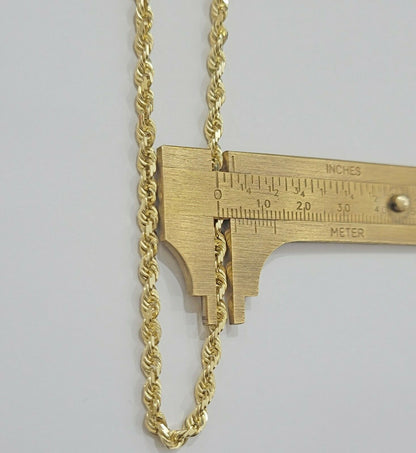 Real 10k Gold Rope Necklace Solid Chain 4mm 18" - 30" Inch REAL 10KT Yellow Gold - Reva Jeweler