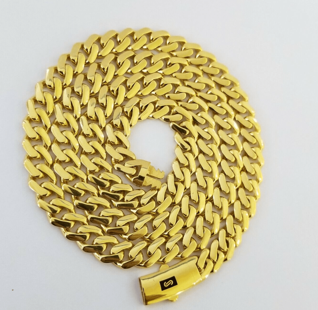 Real 10k Gold Royal Miami Cuban Monaco Link 8mm 22" yellow gold necklace - Reva Jeweler