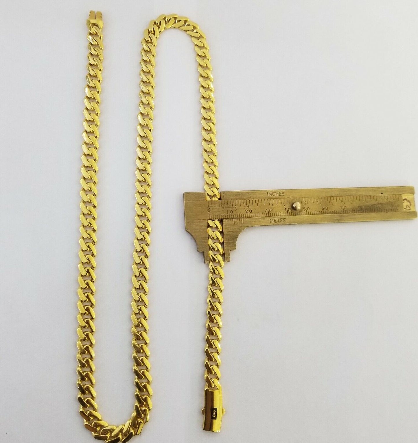 Real 10k Gold Royal Miami Cuban Monaco Link 8mm 22" yellow gold necklace - Reva Jeweler