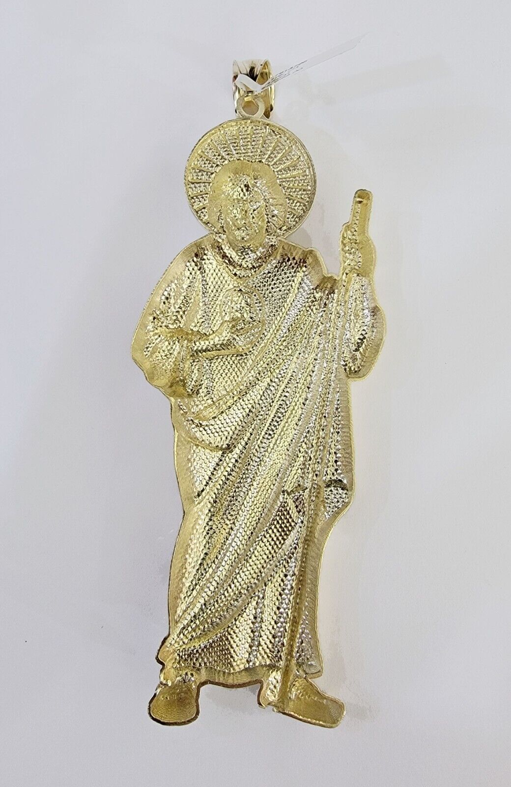 Real 10K Gold Saint Jude Charm Diamond Cut 10kt yellow Gold Charm - Reva Jeweler