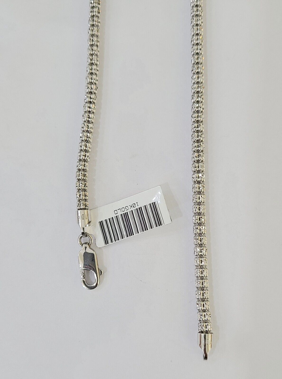 Real 10k Iced Bead Chain White Gold 4mm 24" Necklace Men Women Real Genuine - Reva Jeweler