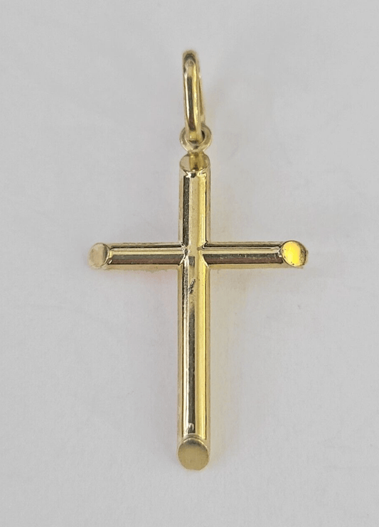 Real 10K Jesus Crucifix Cross Pendant 1" Yellow Gold Charm Genuine - GoldenlinQ