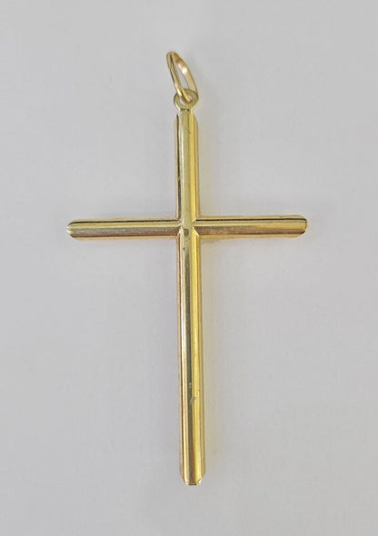 Real 10K Jesus Crucifix Cross Pendant 2.5" Yellow Gold Charm Genuine - GoldenlinQ