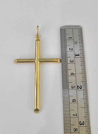 Real 10K Jesus Crucifix Cross Pendant 2.5" Yellow Gold Charm Genuine - GoldenlinQ