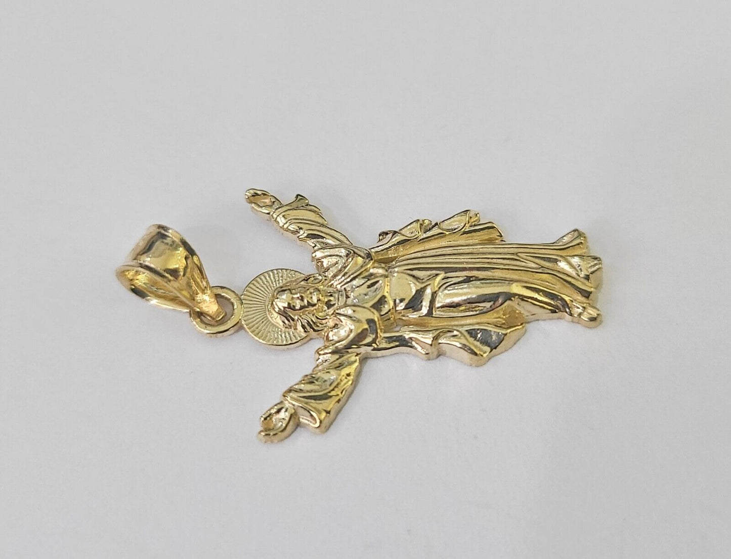 Real 10K Jesus Full Body Pendant Charm Genuine Religious Yellow Gold - GoldenlinQ