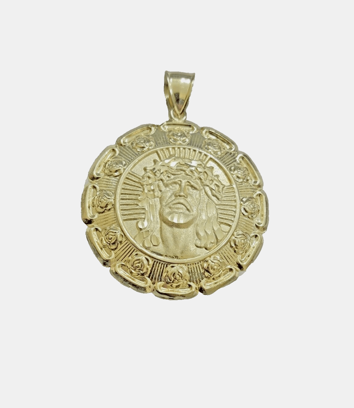 Real 10k Jesus Virgin Mary Charm Pendant Yellow Gold For 10kt Chain Necklace New - Reva Jeweler