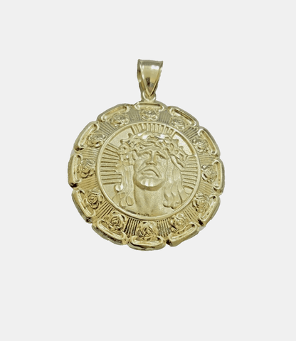 Real 10k Jesus Virgin Mary Charm Pendant Yellow Gold For 10kt Chain Necklace New - Reva Jeweler