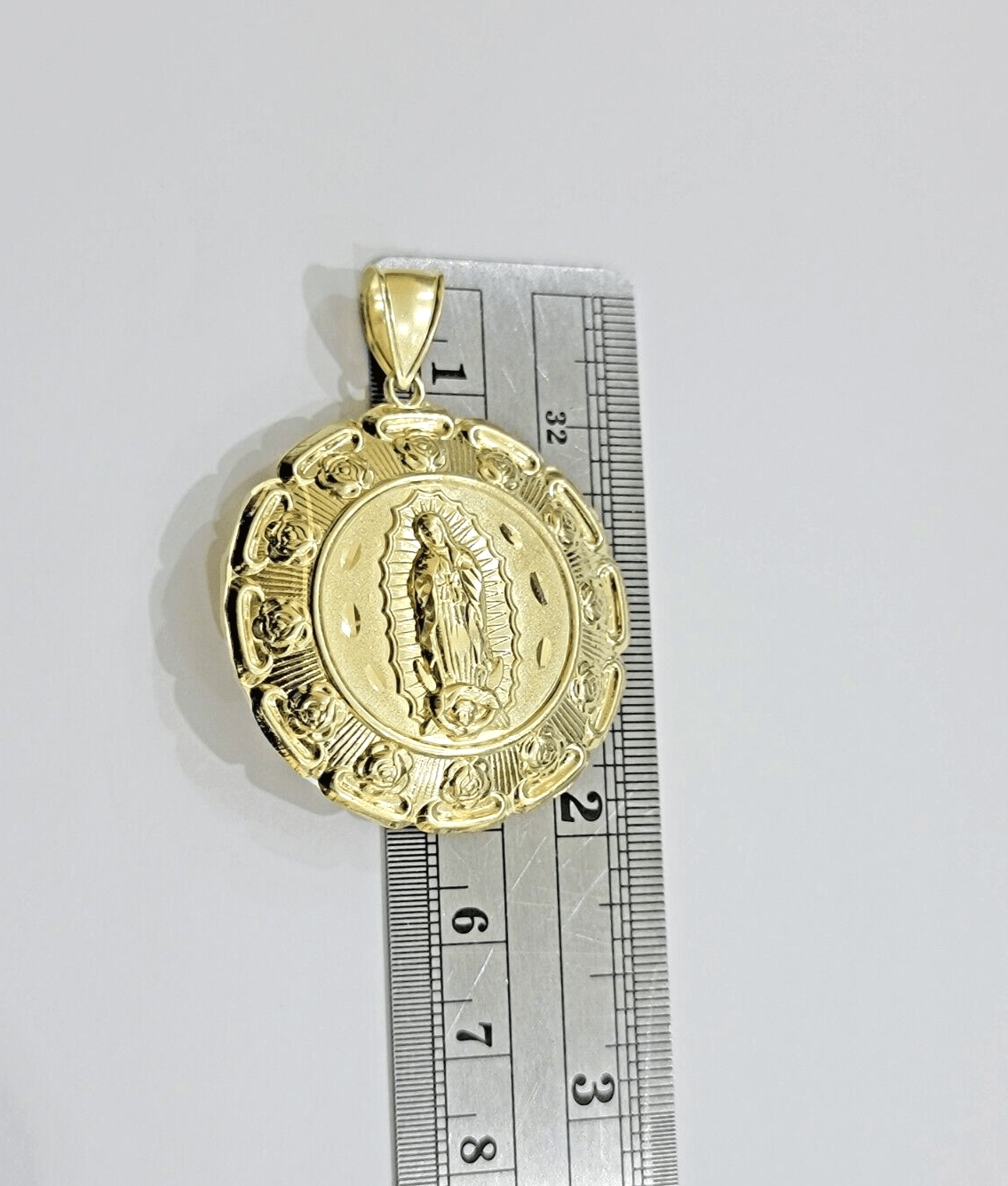 Real 10k Jesus Virgin Mary Charm Pendant Yellow Gold For 10kt Chain Necklace New - Reva Jeweler