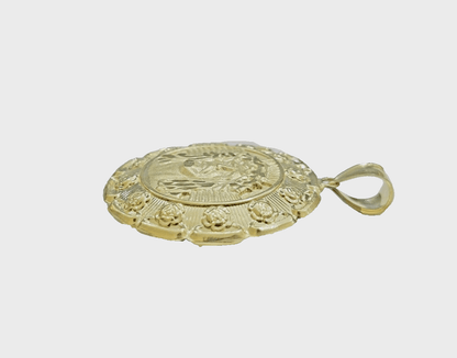 Real 10k Jesus Virgin Mary Charm Pendant Yellow Gold For 10kt Chain Necklace New - Reva Jeweler