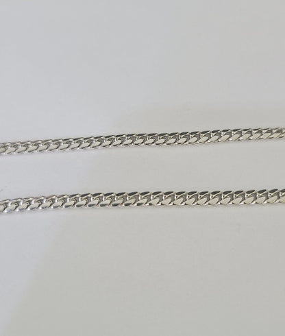 Real 10K Miami Cuban Bracelet White Gold Solid 3mm 8Inch Lobster Lock Genuine - GoldenlinQ