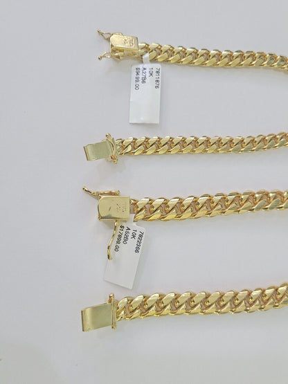 Real 10k Miami Cuban Bracelet Yellow Gold 6mm 9mm Men Women 7" 7.5" 8" 8.5" 9" - GoldenlinQ