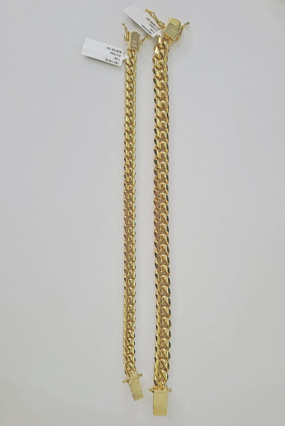 Real 10k Miami Cuban Bracelet Yellow Gold 6mm 9mm Men Women 7" 7.5" 8" 8.5" 9" - GoldenlinQ