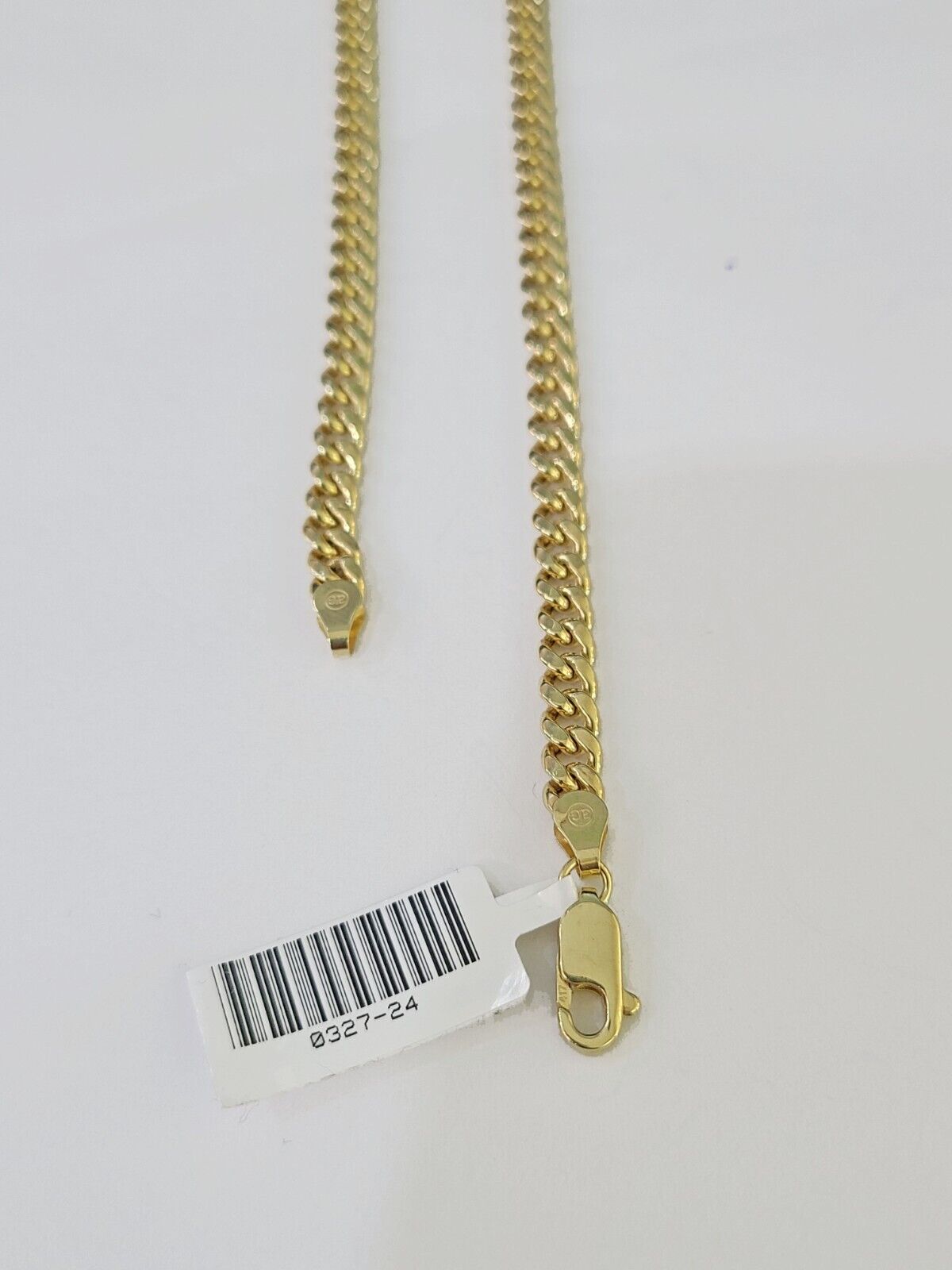 Real 10k Miami Cuban Chain Praying Hands Charm Set 4mm Yellow Gold Necklace - GoldenlinQ