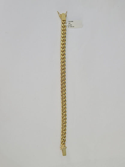 Real 10k Miami Cuban Link Bracelet Gold 8mm 8" Box Lock 10kt Yellow Gold - GoldenlinQ