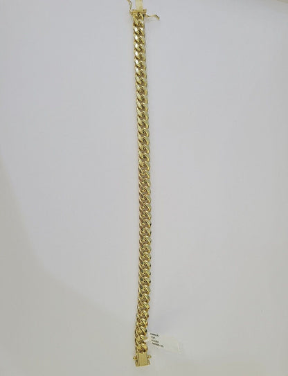Real 10k Miami Cuban Link Bracelet Gold 9mm 9.5" Box Lock 10kt Yellow Gold - GoldenlinQ