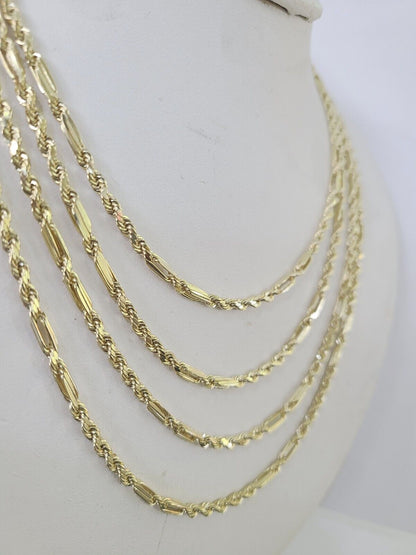 Real 10k Milano Rope Chain Necklace Yellow Gold 3mm 18" 20" 22" 24" Genuine - GoldenlinQ