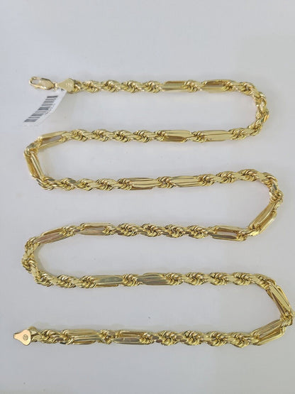 Real 10k Milano Rope Chain Necklace Yellow Gold 5mm 20" 22" 24" 26" 28" Genuine - GoldenlinQ