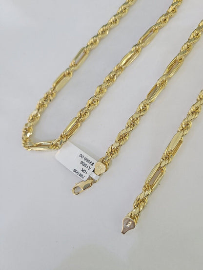 Real 10k Milano Rope Chain Necklace Yellow Gold 5mm 20" 22" 24" 26" 28" Genuine - GoldenlinQ