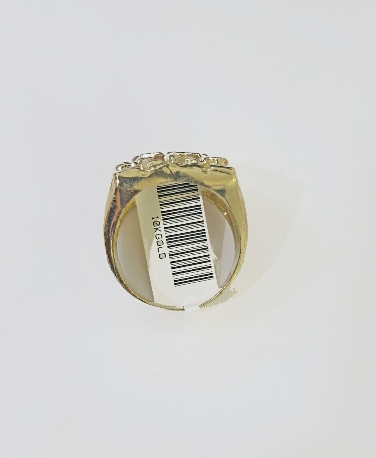 Real 10k Nugget Ring yellow Gold men casual Rectangle gold ring 10kt - Reva Jeweler