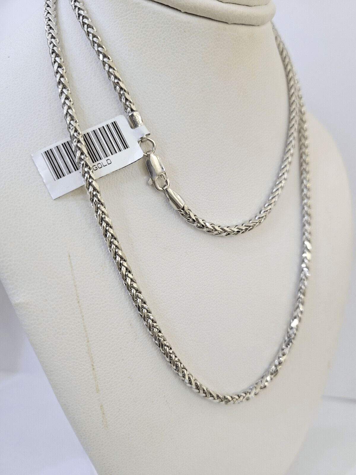 Real 10k Palm Chain White Gold 3mm 22" Necklace Men Women Real Genuine - Reva Jeweler