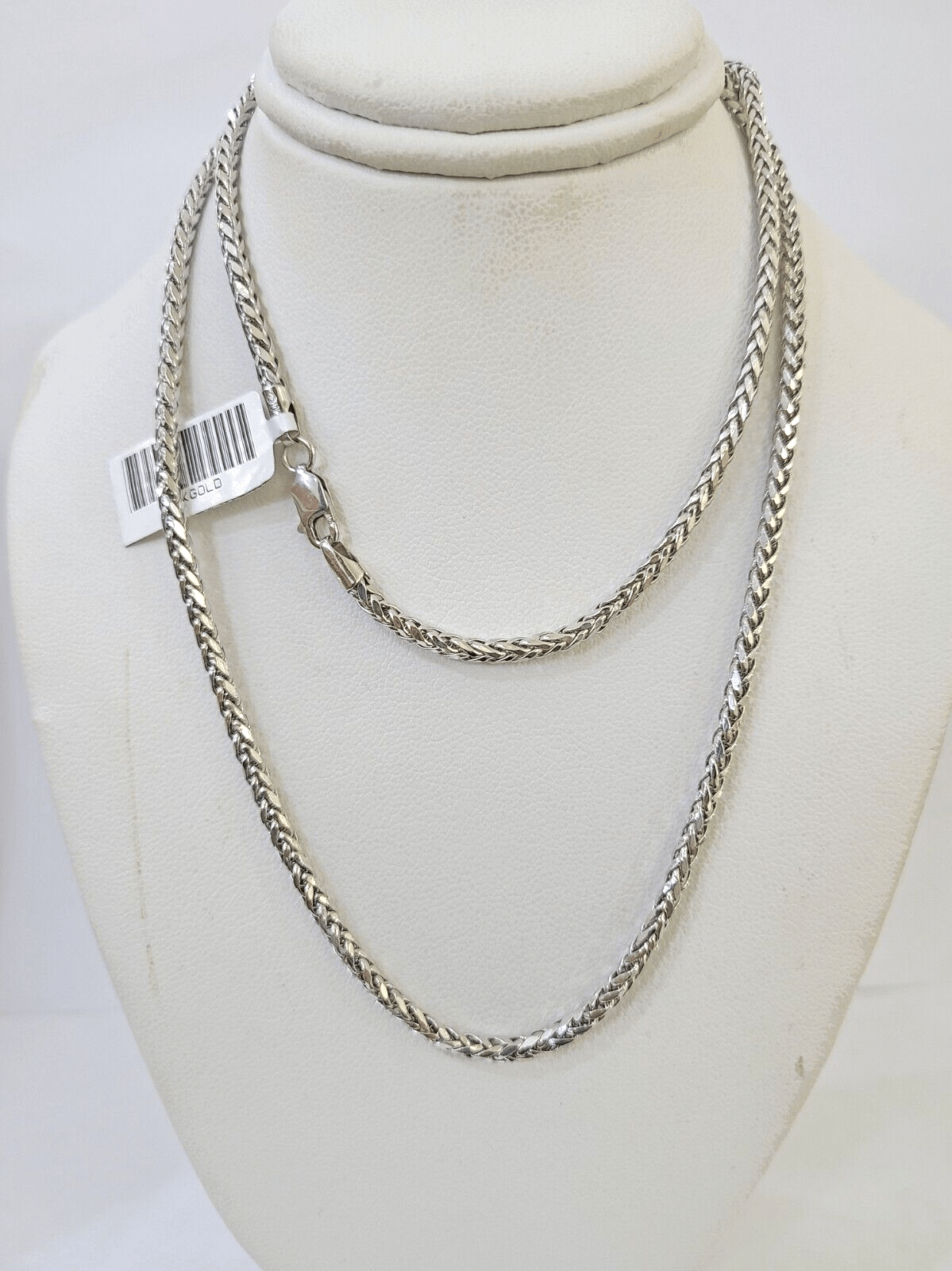 Real 10k Palm Chain White Gold 3mm 22" Necklace Men Women Real Genuine - Reva Jeweler