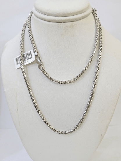 Real 10k Palm Chain White Gold 3mm 26" Necklace Men Women Real Genuine - Reva Jeweler