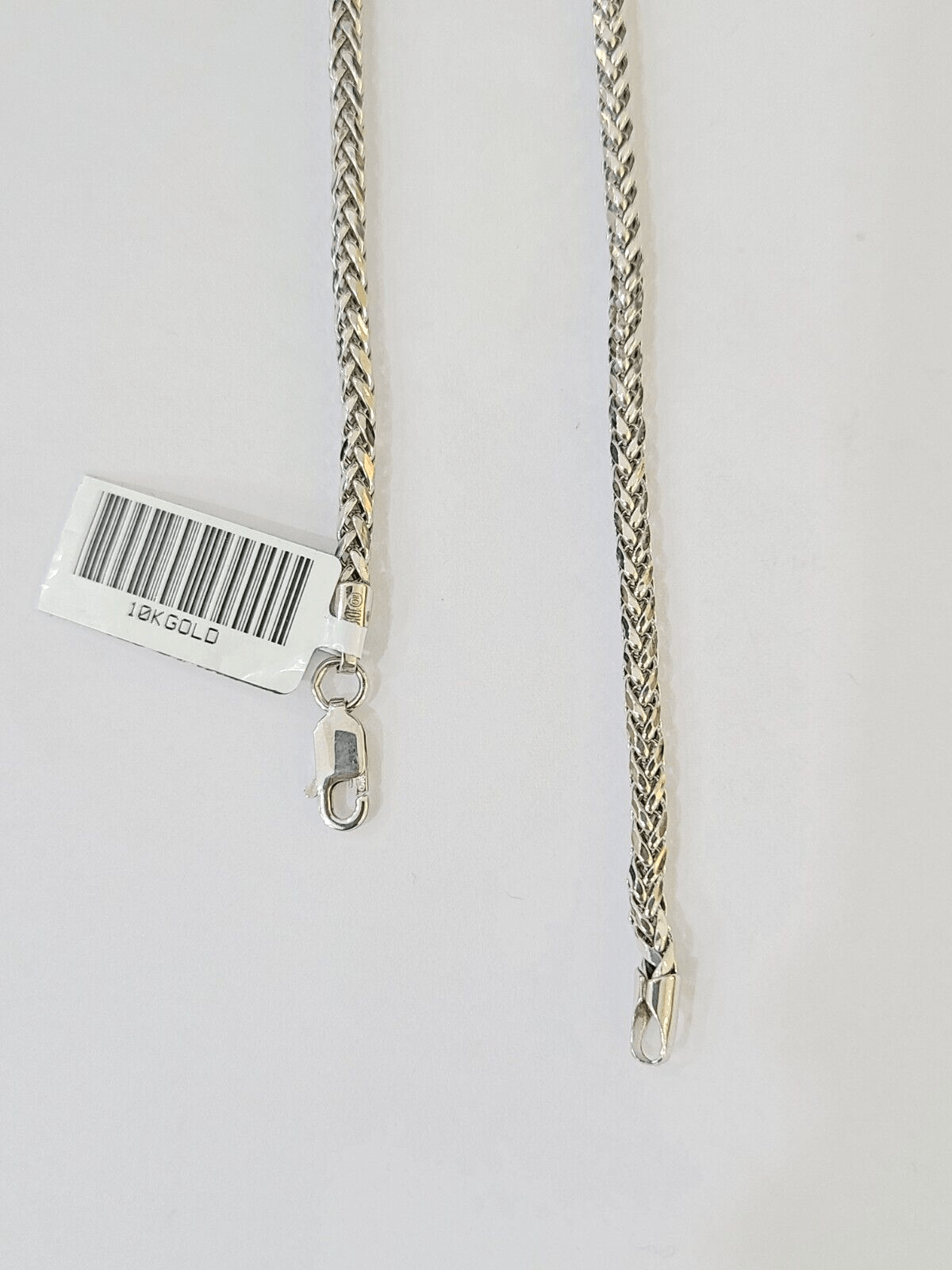 Real 10k Palm Chain White Gold 3mm 26" Necklace Men Women Real Genuine - Reva Jeweler