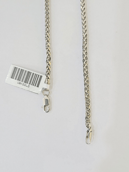 Real 10k Palm Chain White Gold 3mm 26" Necklace Men Women Real Genuine - Reva Jeweler