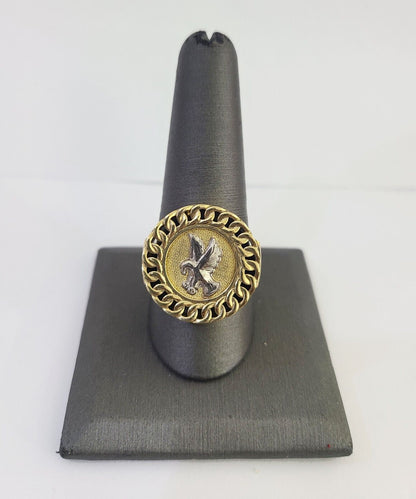 Real 10k Ring Eagle Fancy Design Yellow Gold Men Casual 10kt - Reva Jeweler