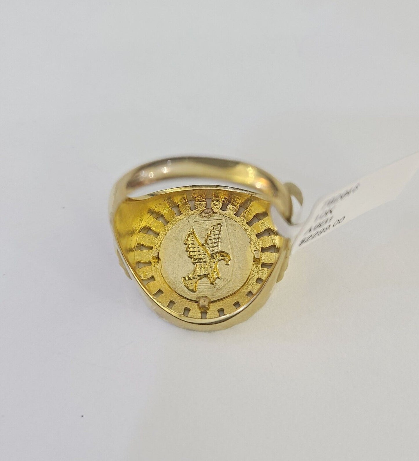 Real 10k Ring Eagle Fancy Design Yellow Gold Men Casual 10kt - Reva Jeweler