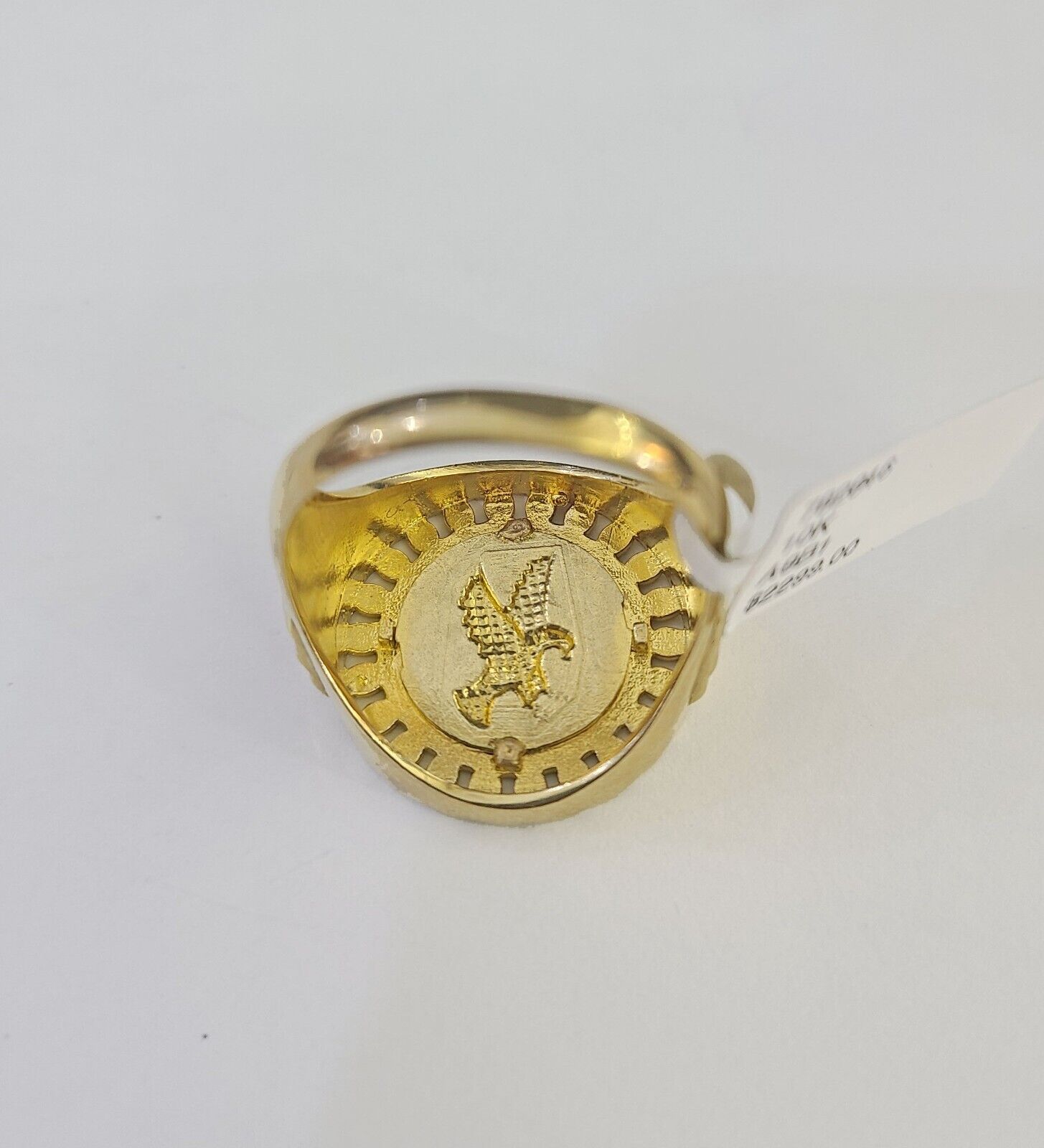 Real 10k Ring Eagle Fancy Design Yellow Gold Men Casual 10kt - Reva Jeweler
