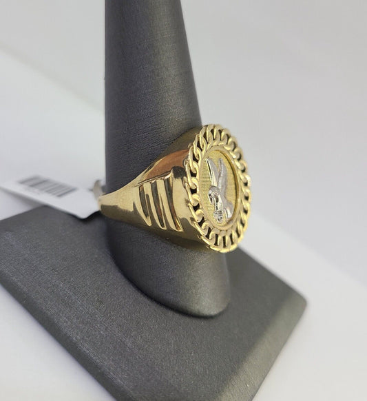 Real 10k Ring Eagle Fancy Design Yellow Gold Men Casual 10kt - Reva Jeweler