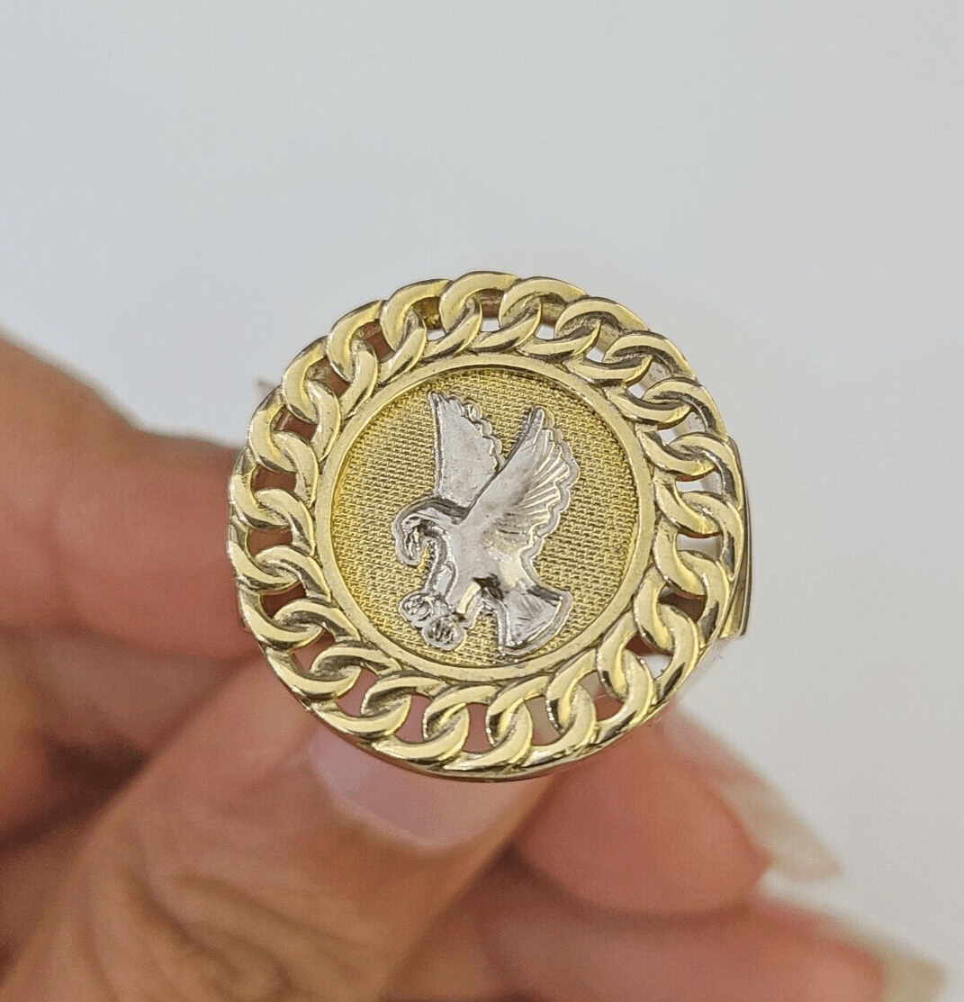 Real 10k Ring Eagle Fancy Design Yellow Gold Men Casual 10kt - Reva Jeweler