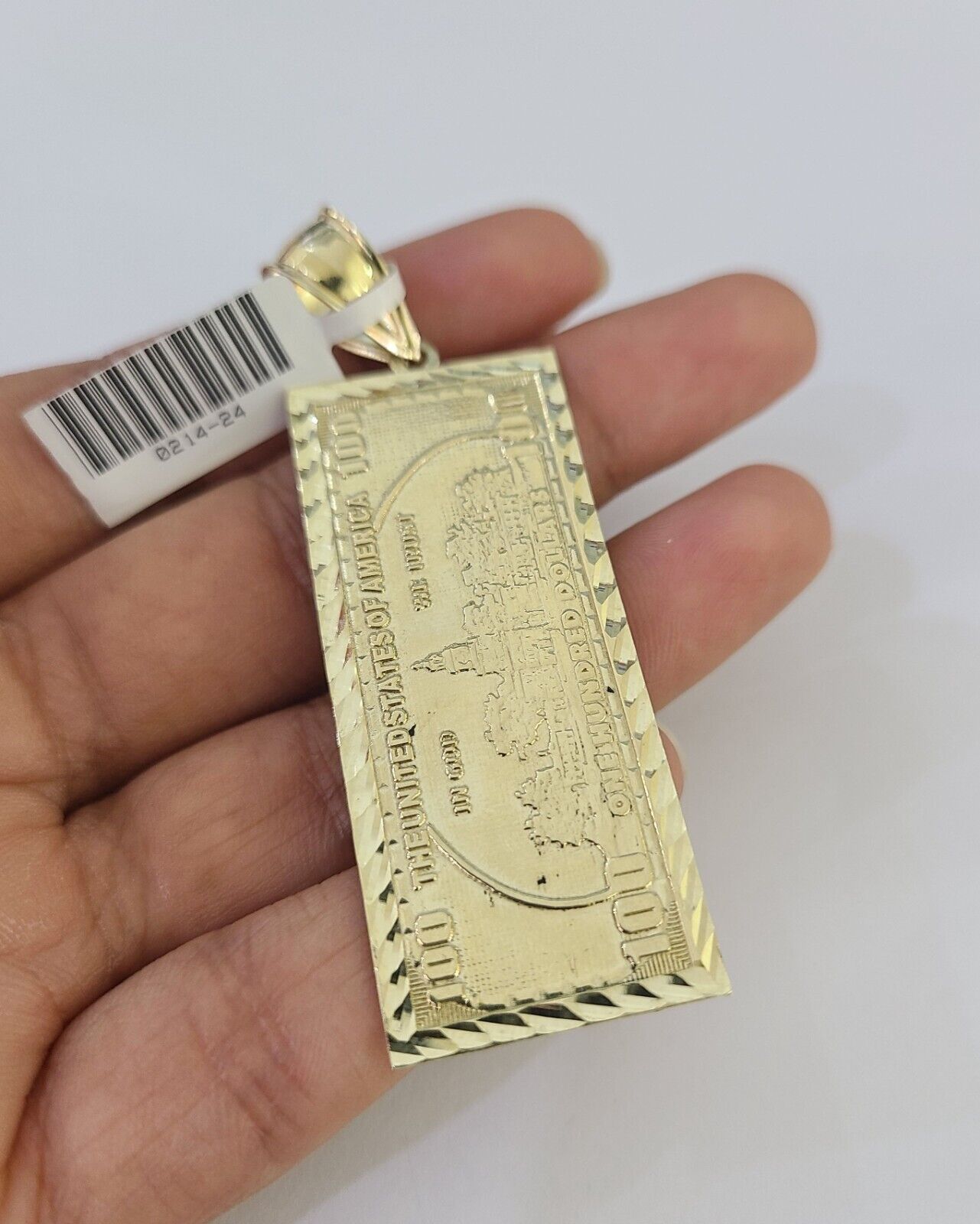 Real 10k Rope Chain 100$ Bill Money Charm Set 7mm 20" - 28" Inch Necklace Gold - Reva Jeweler