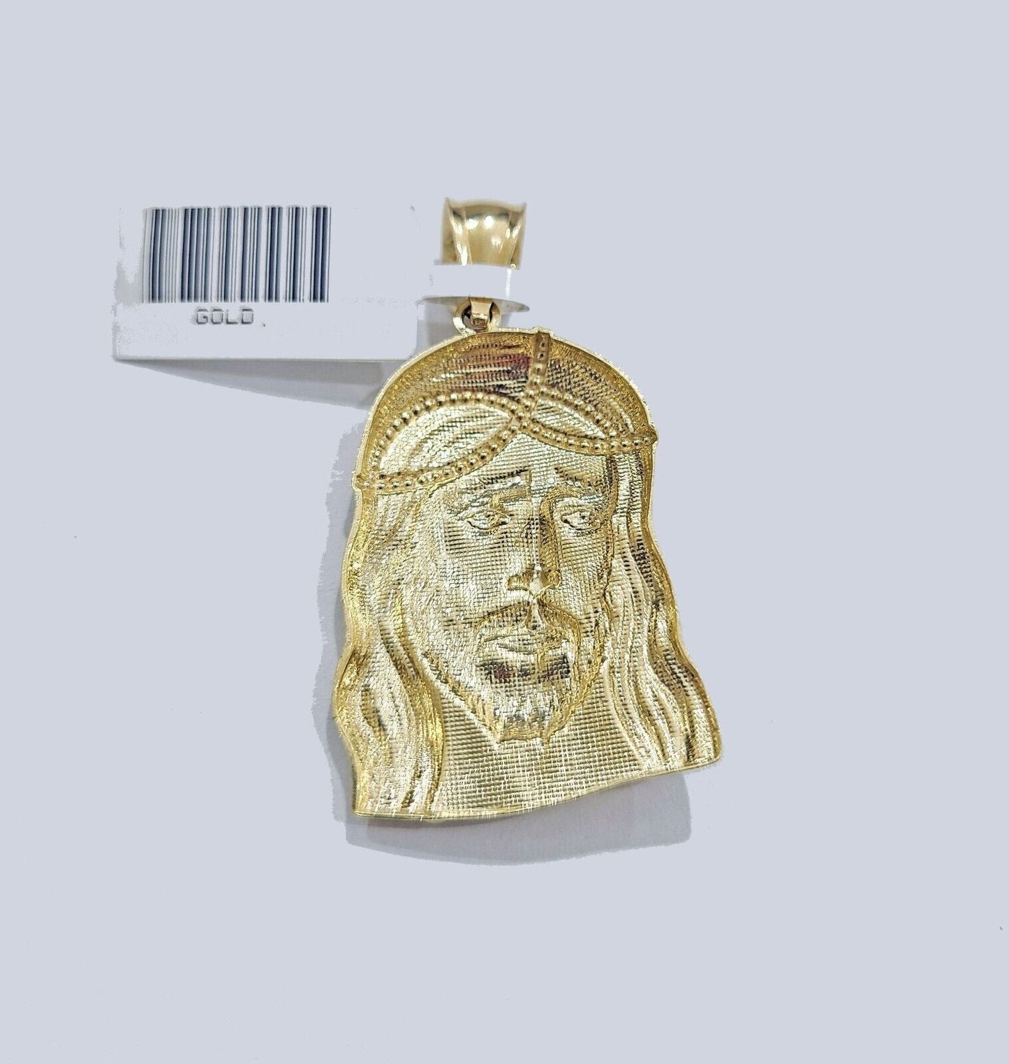 REAL 10k Rope Chain And Jesus head face Charm Pendant 3mm Necklace Set 16" - 28" - Reva Jeweler