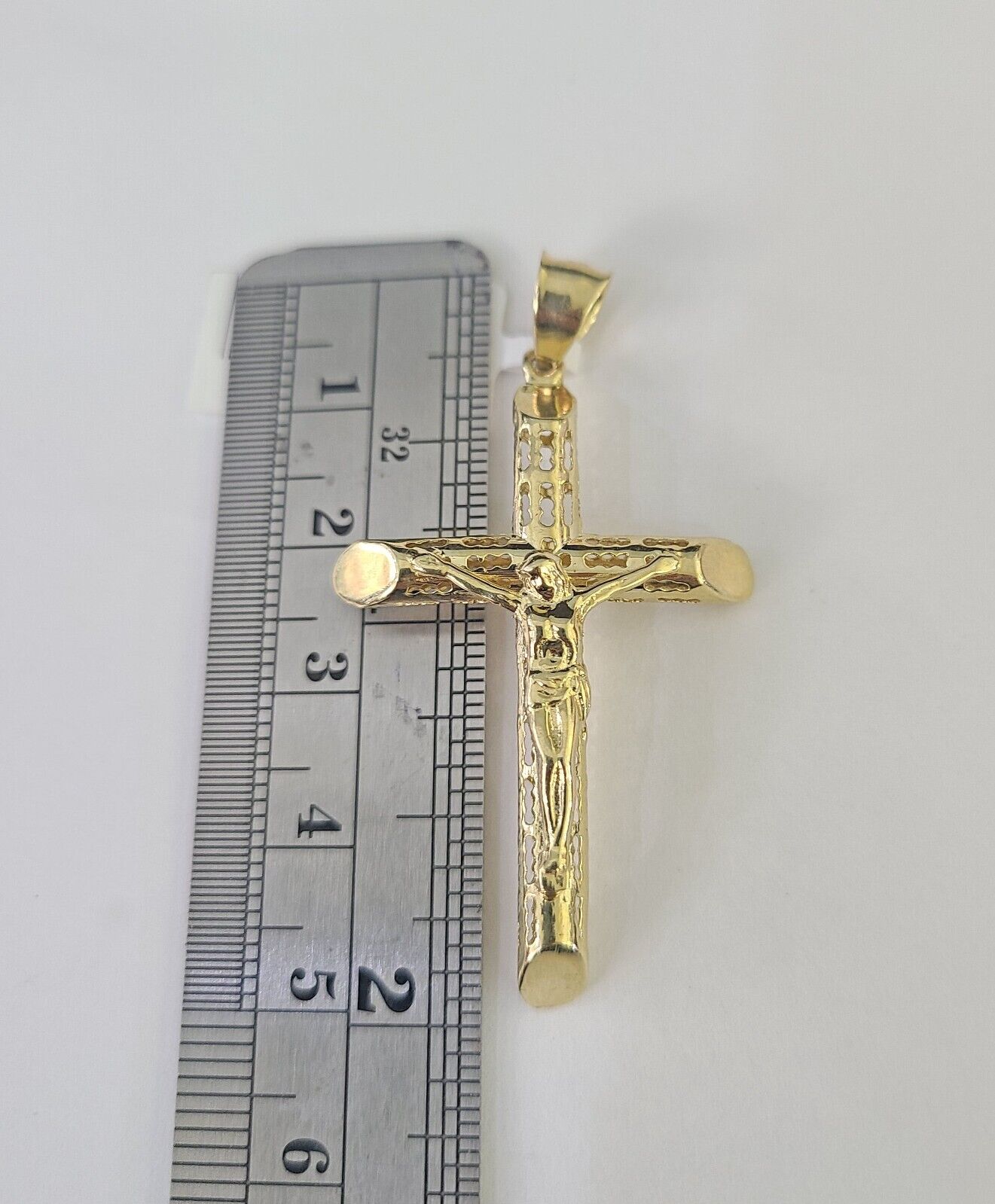 Real 10k Rope Chain Jesus Cross Charm Necklace Pendant Set 5mm 20" - 30" Inch Gold - Reva Jeweler