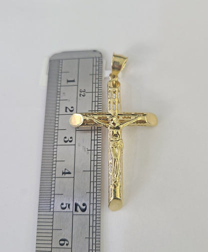Real 10k Rope Chain Jesus Cross Charm Necklace Pendant Set 5mm 20" - 30" Inch Gold - Reva Jeweler