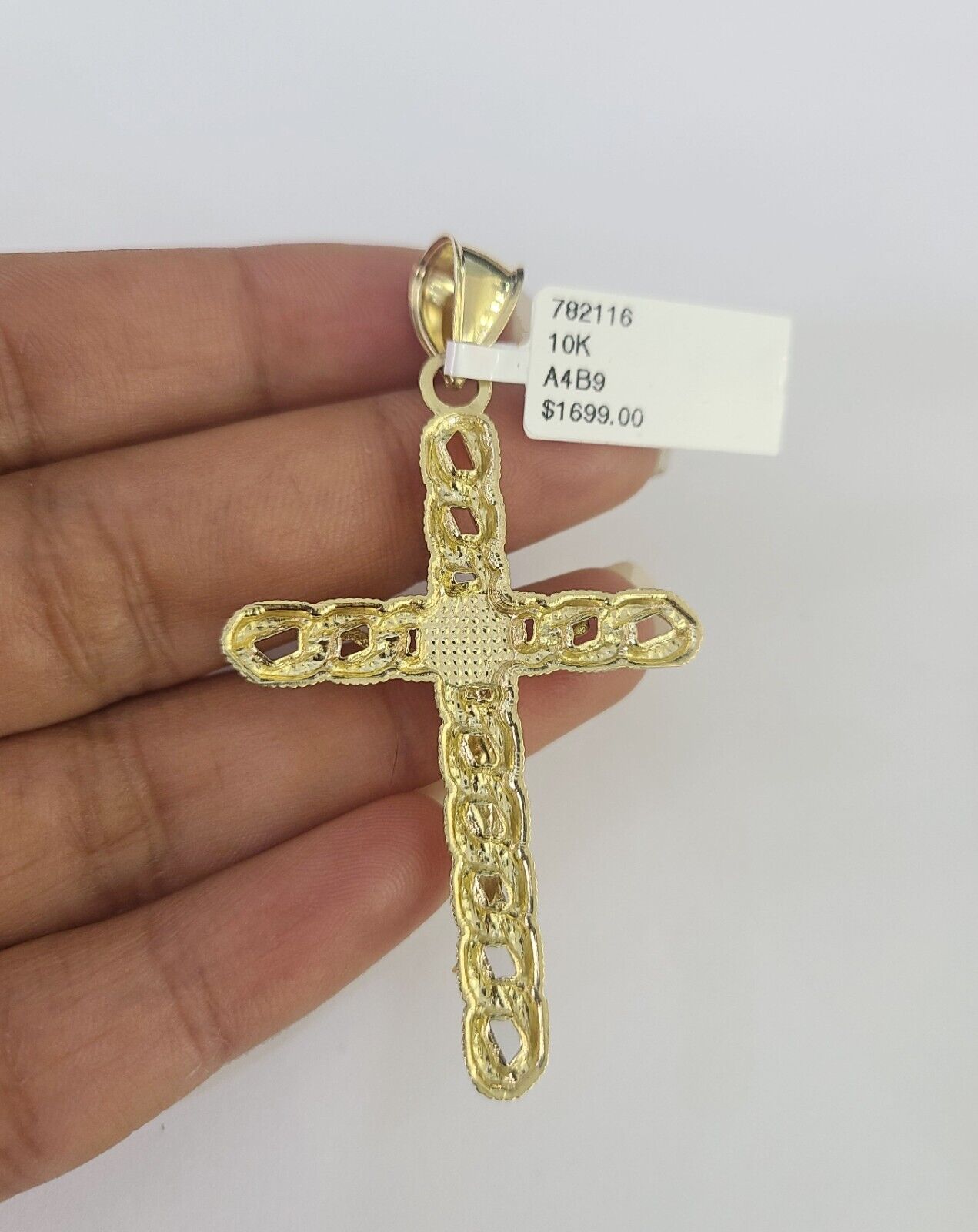 Real 10k Rope Chain Jesus Cross Charm Necklace Pendant Set 5mm 20" - 30" Inch Gold - Reva Jeweler