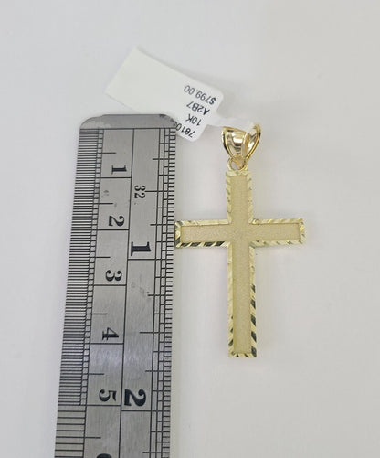 Real 10k Rope Chain Jesus Cross Charm Necklace Pendant Set 5mm 20" - 30" Inch Gold - Reva Jeweler