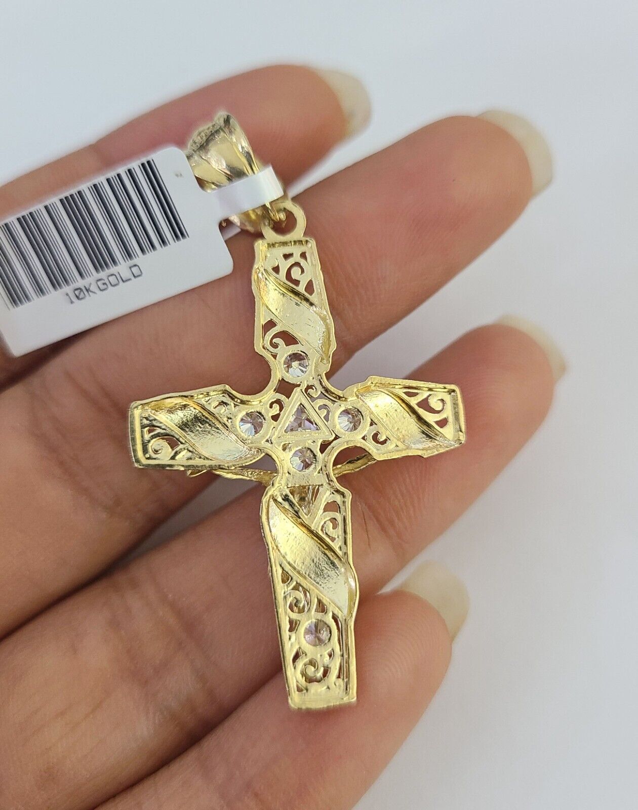 Real 10k Rope Chain Jesus Cross Charm Necklace Pendant Set 5mm 20" - 30" Inch Gold - Reva Jeweler