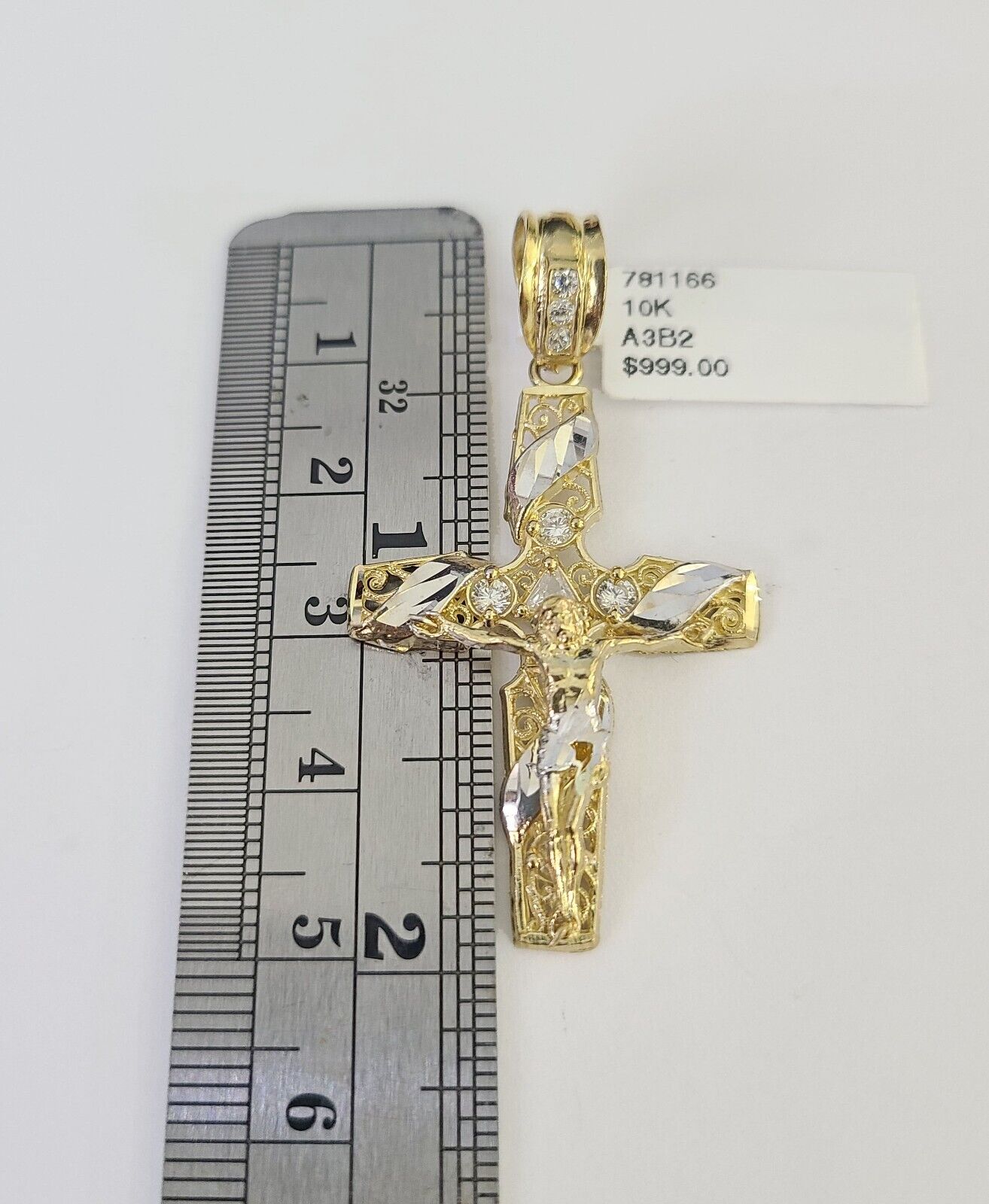 Real 10k Rope Chain Jesus Cross Charm Necklace Pendant Set 5mm 20" - 30" Inch Gold - Reva Jeweler