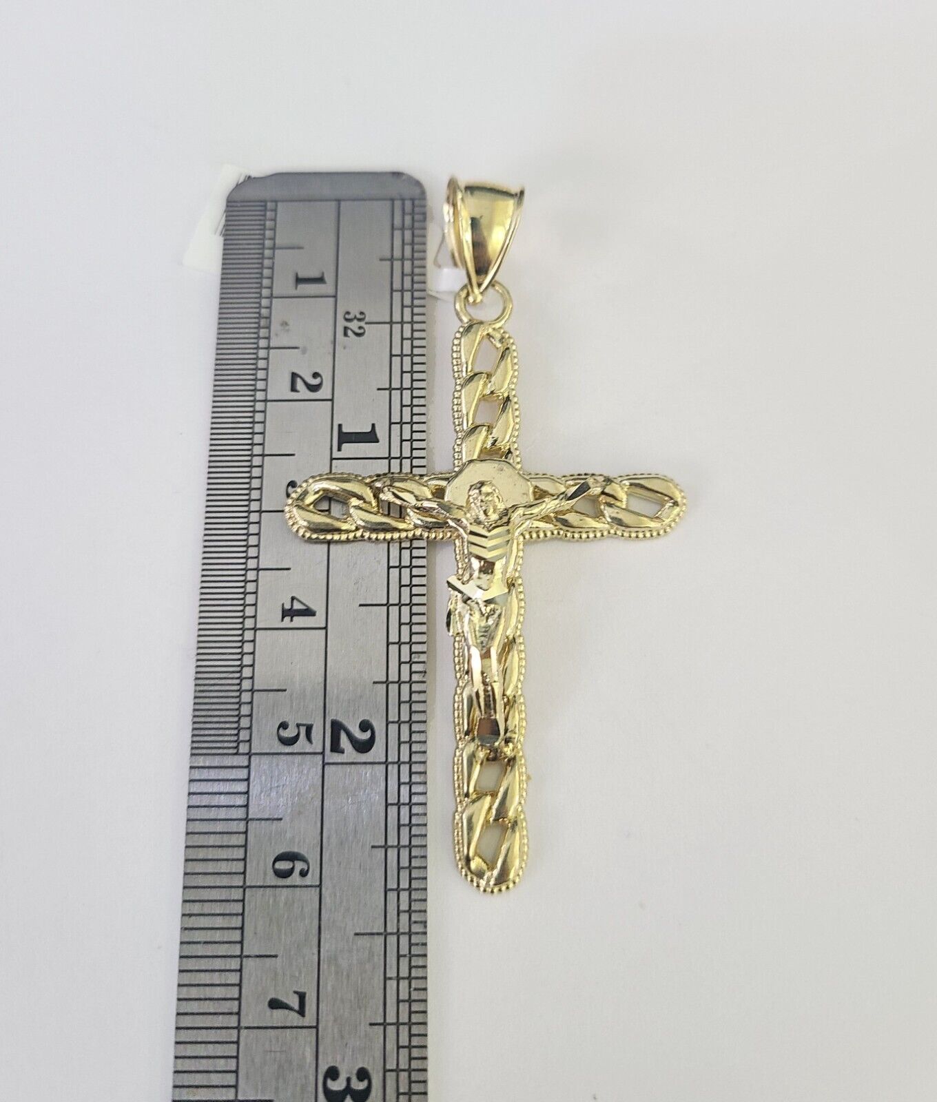 Real 10k Rope Chain Jesus Cross Charm Necklace Pendant Set 5mm 20" - 30" Inch Gold - Reva Jeweler