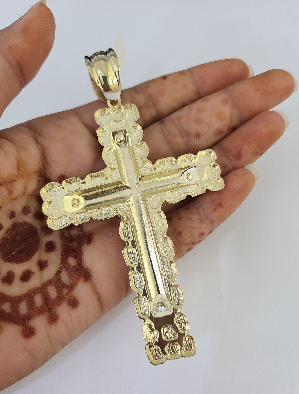 Real 10k Rope Chain Jesus Cross Charm Set 12mm 20" - 30" Inch Necklace Yellow Gold - Reva Jeweler
