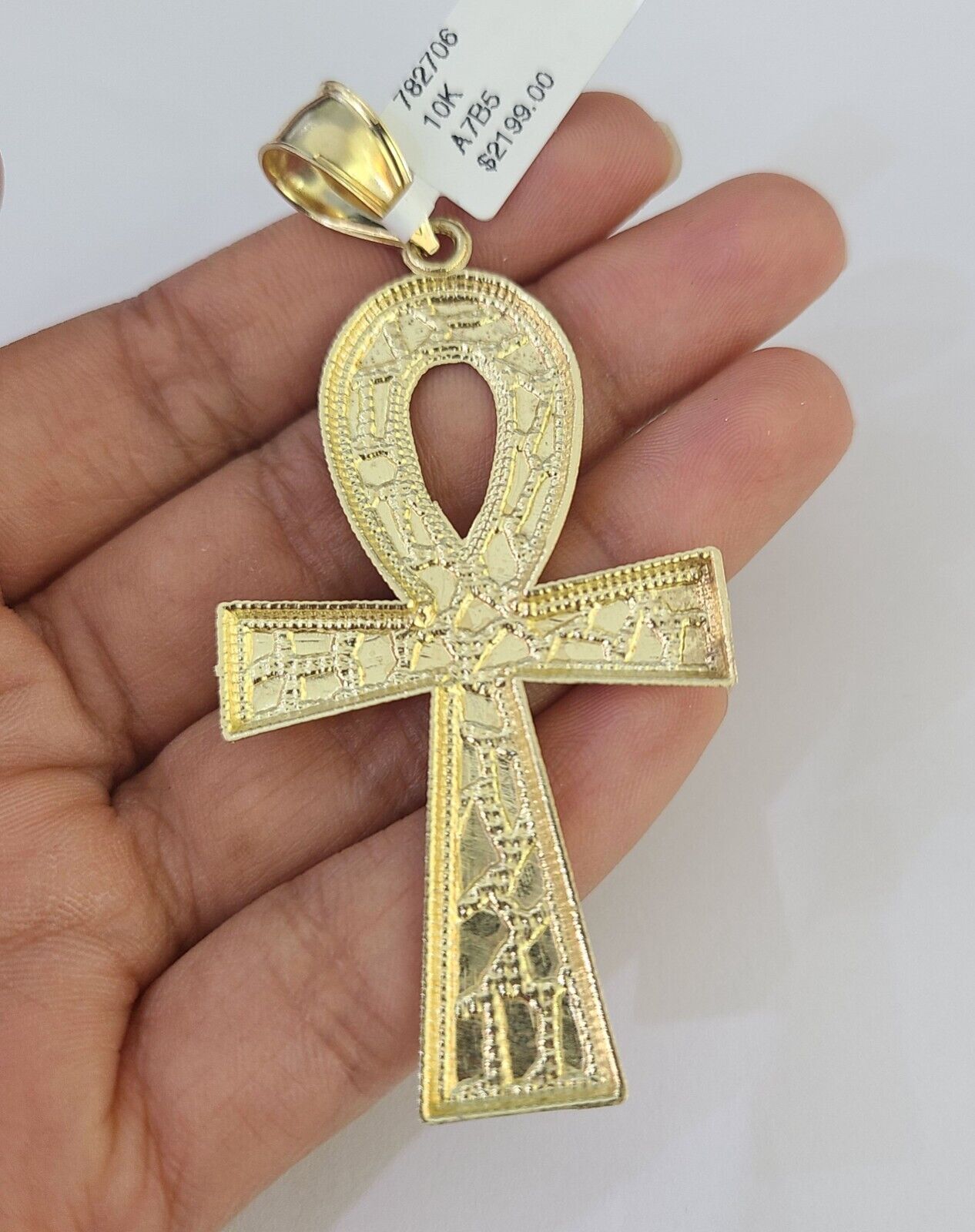 Real 10k Rope Chain Jesus Cross Charm Set 7mm 20" - 28" Inch Necklace Yellow Gold - Reva Jeweler