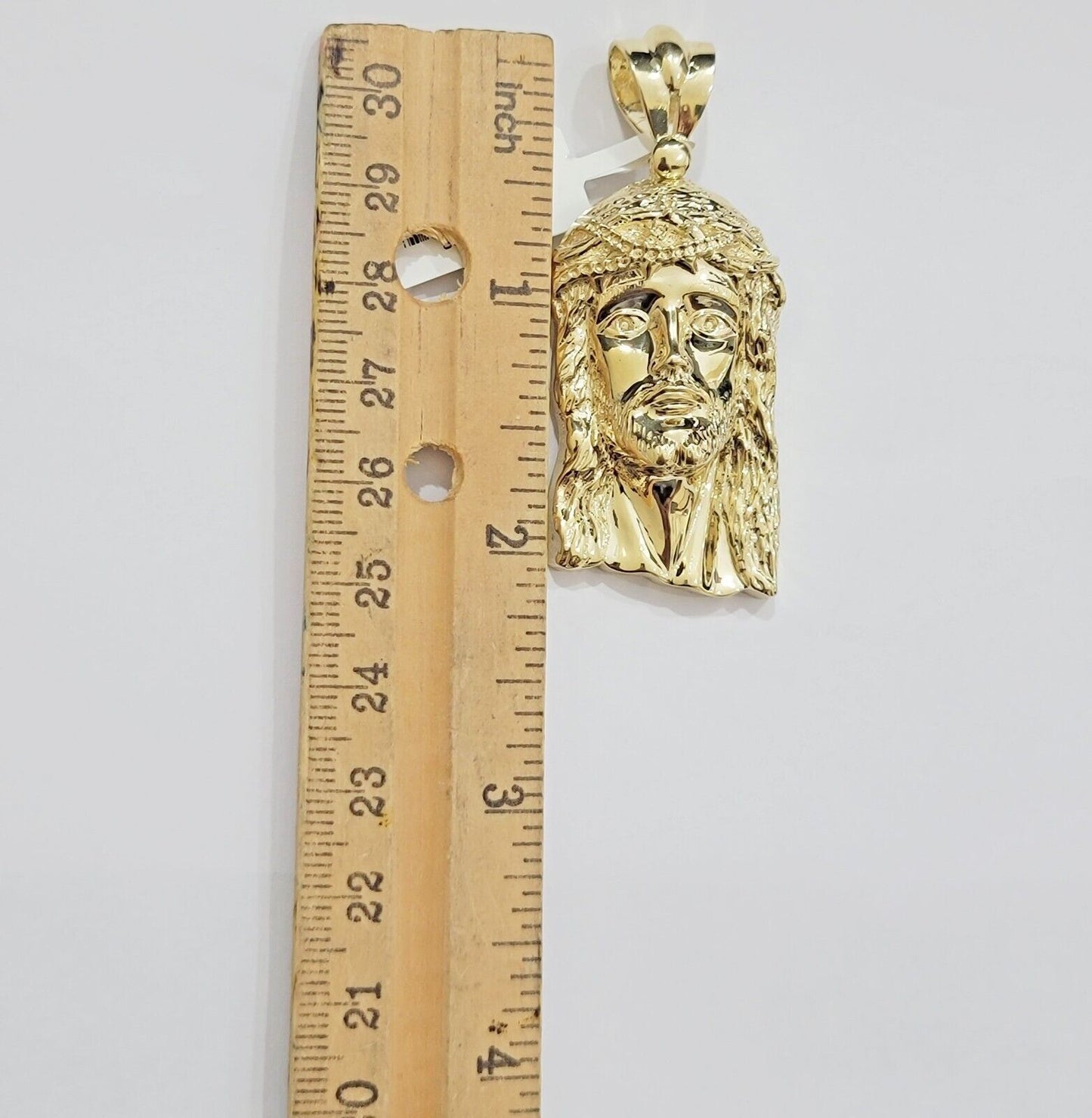 REAL 10k Rope Chain & Jesus Head Charm Pendant 7mm 18" - 28" Necklace & Jesus Face - Reva Jeweler