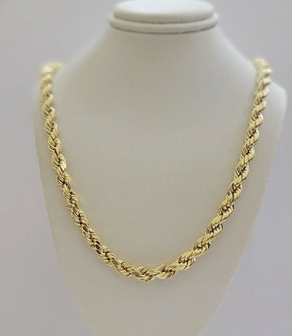 REAL 10k Rope Chain & Jesus Head Charm Pendant 7mm 18" - 28" Necklace & Jesus Face - Reva Jeweler